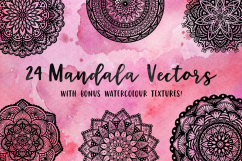 Mandala Vectors &amp; Bonus Watercolor Styles Product Image 1