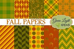 Fall Digital Papers, Autumn Backgrounds, Thanksgiving Scrapbook Papers Product Image 1