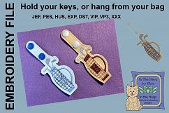 ITH Golf Clubs Key Fob - Embroidery Design Product Image 2