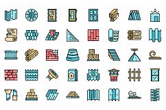 Construction materials icons set vector flat Product Image 1