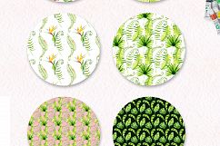 Tropical leaves Watercolor clipart Product Image 2