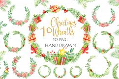 Christmas watercolor wreaths Product Image 1