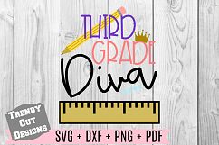 Third Grade Diva SVG Back to School Product Image 1