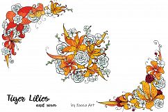 Tiger Lilies &amp; Roses - clip-art Product Image 5