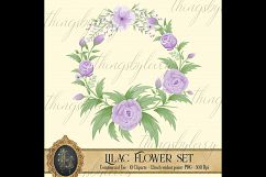 10 Lilac Flowers, Flower Frame, Flower Wreath, Flower Laurel Product Image 4