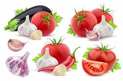 Different vegetables isolated on white background Product Image 1