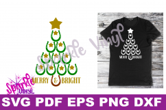 SVG Christmas Cowboy Cowgirl Christmas Horseshoe Tree Merry and Bright Stars Shirt Printable Svg files for cricut silhouette dxf png pdf eps Product Image 3