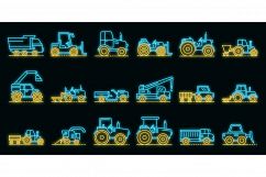 Agricultural machines icons set vector neon Product Image 1