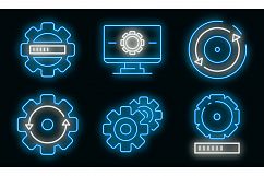 System update icons set vector neon Product Image 1