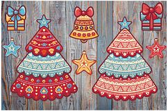 Christmas decorations. Bundle. Xmas characters &amp; decorative elements. Clipart &amp; Lettering. EPS, AI, JPEG, PNG. Product Image 12