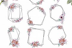 Geometric Floral Frames with peonies and anemonies Product Image 3