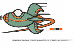 RETRO Rocket ~ Machine Embroidery Design in 2 sizes - Instant Download ~ Futuristic Jestons&#039; Style Rocket Product Image 3