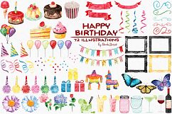 Birthday Watercolor Illustrations Product Image 2