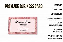 Elegant Pink and Gold Business Card Template Product Image 2