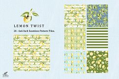 Lemon Fruit Seamless Pattern Tiles 6 x 6 Inches. Product Image 4