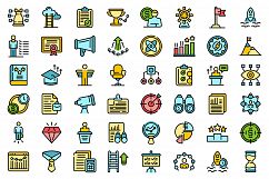 Successful career icons set vector flat Product Image 1