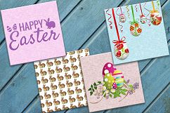Easter Digital Papers, Easter Scrapbook Paper, Easter eggs Product Image 2
