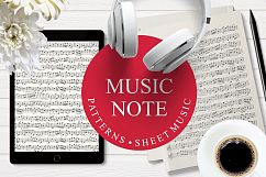 Music note. Seamless pattern. Sheet music. Template. Musical score Product Image 1