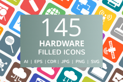 166 Hardware Filled Round Corner Icons Product Image 1