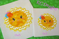 Baby Sun With Flowers Machine Applique Embroidery Design Product Image 1