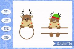 Reindeer Monogram Christmas SVG Files Product Image 1