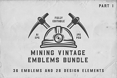 36 Vintage Mining Emblems part 1 Product Image 1