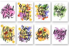 Hand drawn watercolor Inspirational quotes DIY pack Product Image 3