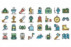 Hiking icons vector flat Product Image 1