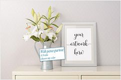 Frame mockup - clean bright interior lily flowers Product Image 3