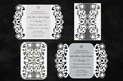 cricut wedding invitation gate-fold card laser cut rustic Product Image 1