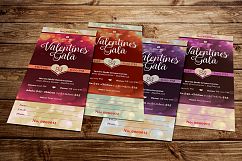 Red Hearts Valentines Gala Ticket Template Product Image 7