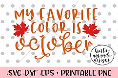 My Favorite Color is October Halloween Fall SVG DXF SVG Product Image 1