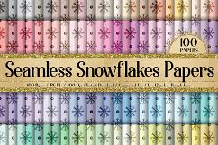 100 Seamless Watercolor Winter Snowflake Digital Papers Product Image 1