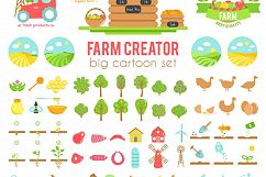 Farm creator. Big set of vector farming elements Product Image 1