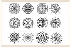 36 hand drawn mandalas. EPS, PNG, SVG Designs Product Image 4