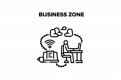 Business Zone Vector Black Illustration Product Image 1