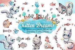 Kitten Dreams - Watercolor Clip Art Set Product Image 1