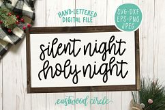 Silent Night Holy Night Hand Lettered SVG Product Image 1