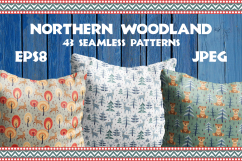 Northern woodland. Seamless patterns with cute animals. Product Image 1