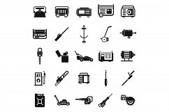 Garden gasoline tools icons set, simple style Product Image 1