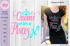 Queens are born as Pisces, Zodiac svg, born in march Product Image 2