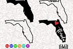 Florida Designs SVG - Florida cut files - Florida state svg - Florida outline svg - Cricut files - Silhouette files Product Image 1