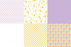 EASTER BUNNY digital paper in pink, yellow and lilac,  eggs, create planner stickers, cards, craft, easter digital paper, funny, spring Product Image 3