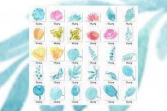 Watercolor bouquet clip-arts. PSD+PNG Product Image 3
