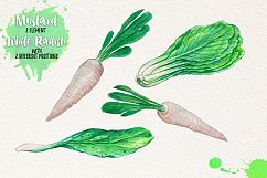 Watercolor Vegetables, Herbs, Green Product Image 3