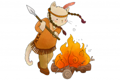 Native Indian Cats | CLIP ART | 7 PNG/JPEG illustrations Product Image 5