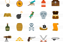 50 Pirate Flat Multicolor Icons Product Image 2