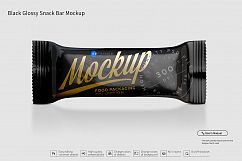 Black Glossy Snack Bar Mockup Product Image 2