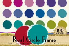 100 Pearl Circle Frame Clip Arts, Luxury Jewelry Frames Product Image 1