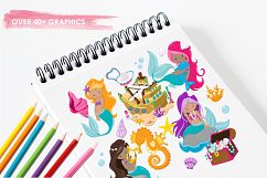 Mermaids graphics and illustrations Product Image 3